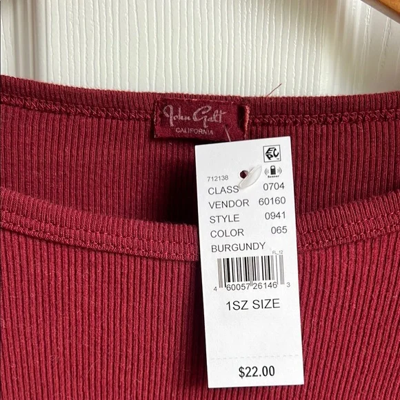 John Galt ( PacSun)  Red Fitted Long Sleeve Blouse - Picture 2 of 3